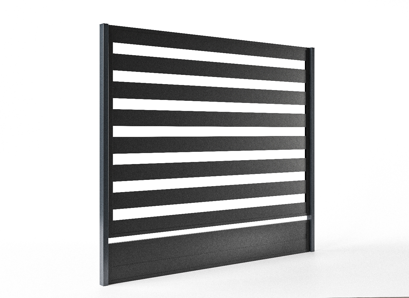 Hornval Plotový panel s lamelami 120 x 200 cm černá RAL 9005 MAT